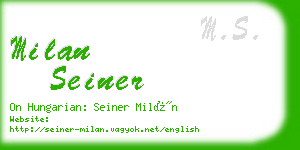 milan seiner business card